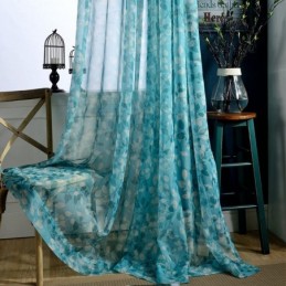 Leaves Print Semi Sheer Curtains For Living Room Bedroom