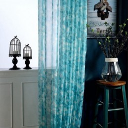 Leaves Print Semi Sheer Curtains For Living Room Bedroom