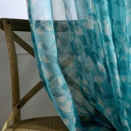 Leaves Print Semi Sheer Curtains For Living Room Bedroom