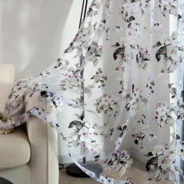 European Sheer Curtain Made to Measure Curtain Rustic Flower Tulle For Living Room Bedroom