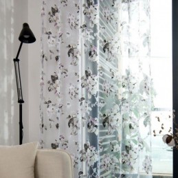 European Sheer Curtain Made to Measure Curtain Rustic Flower Tulle For Living Room Bedroom