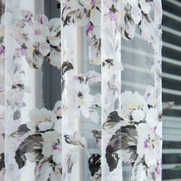 European Sheer Curtain Made to Measure Curtain Rustic Flower Tulle For Living Room Bedroom