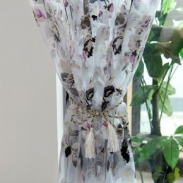 European Sheer Curtain Made to Measure Curtain Rustic Flower Tulle For Living Room Bedroom