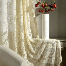 Europe Embroidery Tulle Curtains Romantic Semi Sheer Jacquard Window Drapes