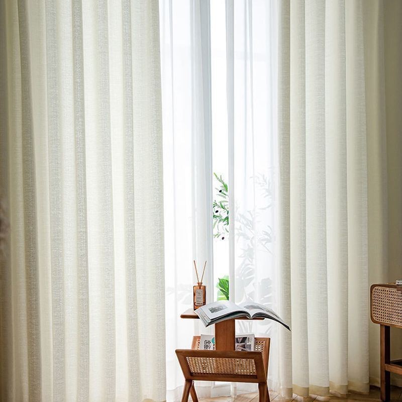 Solid Color Tulle Curtains Nordic Window Screen For Living Room