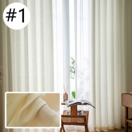 Solid Color Tulle Curtains Nordic Window Screen For Living Room