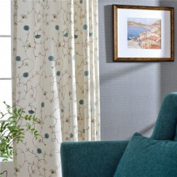 Japaneses Simple Curtain Made to Measure Curtain Fresh Embroidery