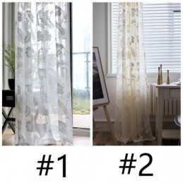 White Sheer Voile Curtains Decorative Vine Embroidery Window Drapes For Bedroom