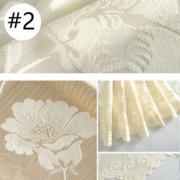 White Sheer Voile Curtains Decorative Vine Embroidery Window Drapes For Bedroom