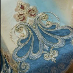 Luxury Sheer Curtains Floral Embroidered Semi Voile Curtain Made to Measure Curtain For Bedroom