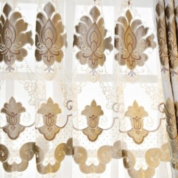 European Embroidered Window Curtain Made to Measure Curtain Exquisite Floral Sheer Curtains For Living Room Villa Hall