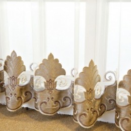 European Embroidered Window Curtain Made to Measure Curtain Exquisite Floral Sheer Curtains For Living Room Villa Hall