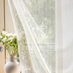 Fish Bone Tulle Curtains Window Screen For Living Room Bedroom