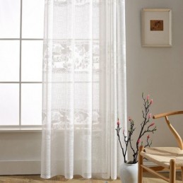 White Jacquard Drapes...