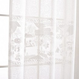 White Jacquard Drapes Translucent Curtains For Living Room Bedroom