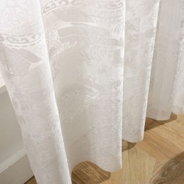 White Jacquard Drapes Translucent Curtains For Living Room Bedroom