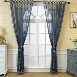 Decorative Window Screens Plant Embroidered Tulle Curtains For Bedroom