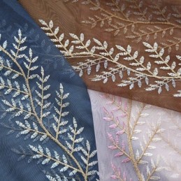 Decorative Window Screens Plant Embroidered Tulle Curtains For Bedroom