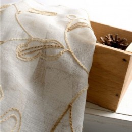 Embroidered Leaf Tulle Curtain Made to Measure Curtain Modern Voile Gauze Curtains