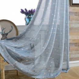 Printed Curtains Tulle Semi...