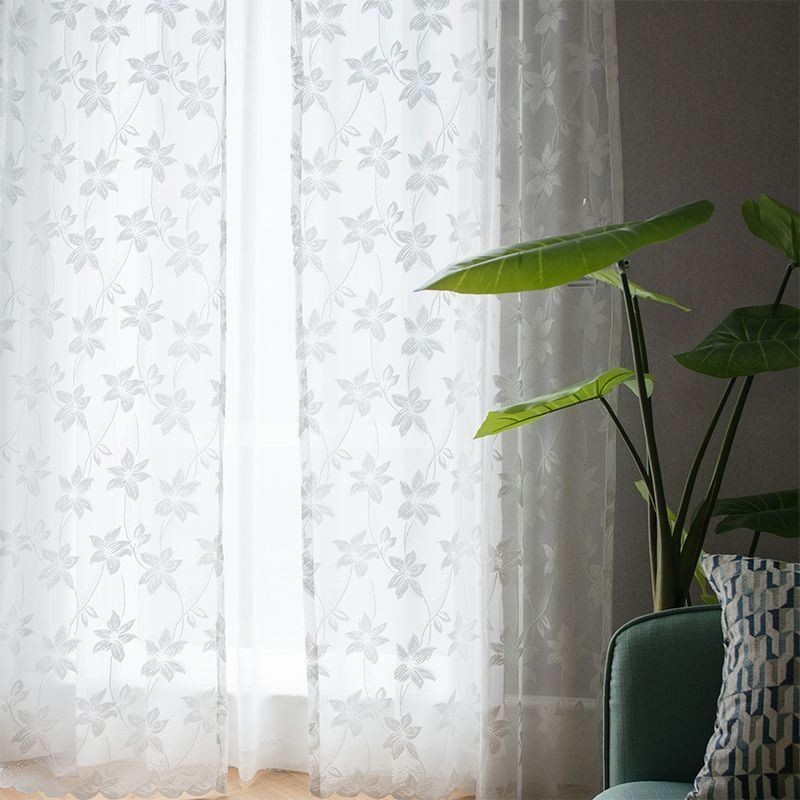 Floral Tulle Curtains Delicate Screens Drapes For Bedroom Living Room