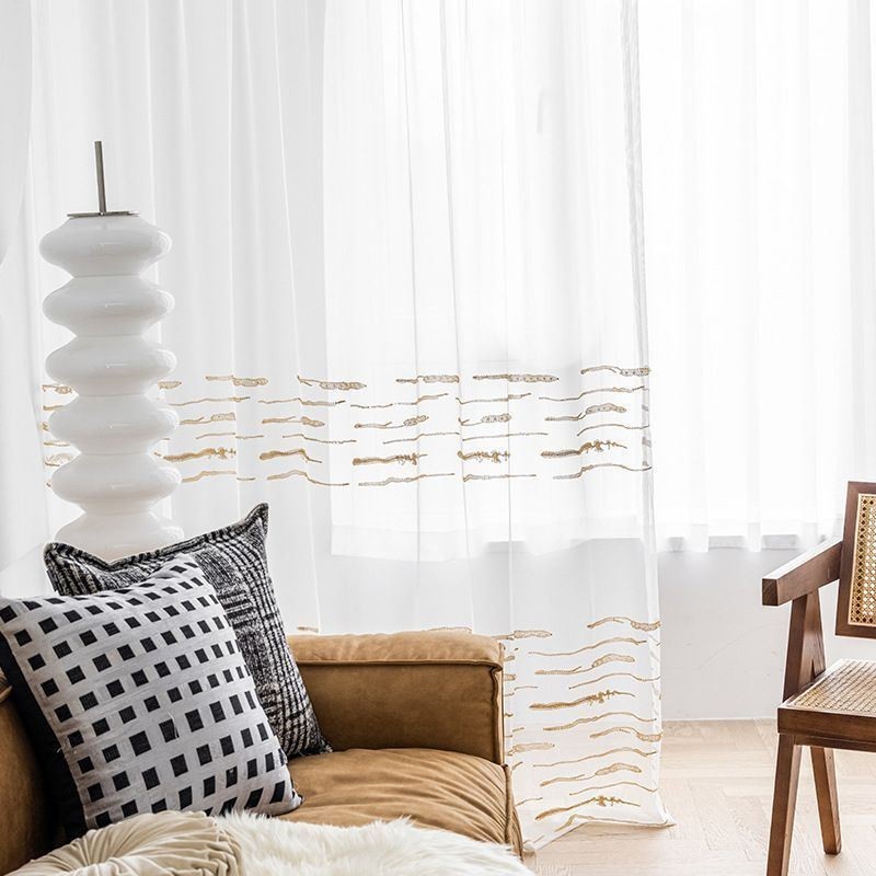 Modern Voile Tulle Curtain Made to Measure Curtain White Sheer For Living Room Bedroom