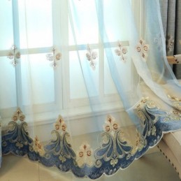 European Embroidered Curtains Window Screen Tulle For Living Room Bedroom Villa