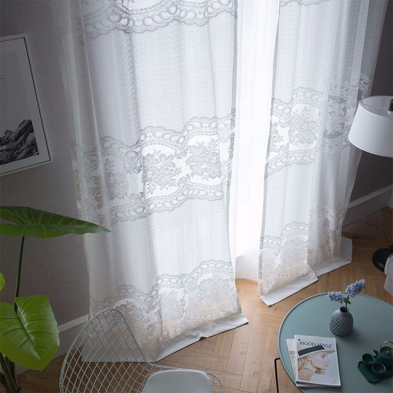 Modern Floral Curtain Made to Measure Curtain Tulle Window Sheer For Living Room Bedroom