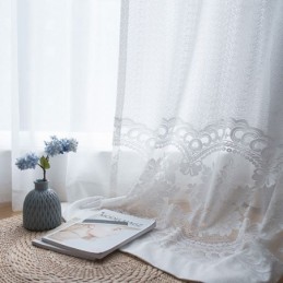 Modern Floral Curtain Made to Measure Curtain Tulle Window Sheer For Living Room Bedroom