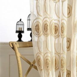 Circle Embroidery Sheer Curtains For Living Room Bedroom