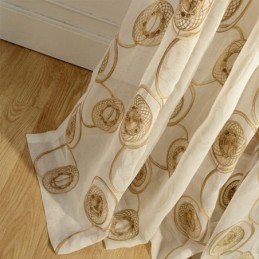 Circle Embroidery Sheer Curtains For Living Room Bedroom