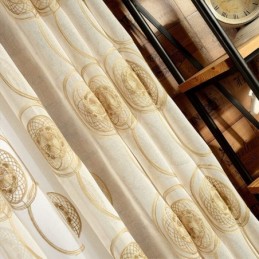 Circle Embroidery Sheer Curtains For Living Room Bedroom