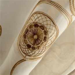 Circle Embroidery Sheer Curtains For Living Room Bedroom