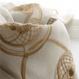 Circle Embroidery Sheer Curtains For Living Room Bedroom