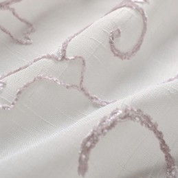 White Sheer Voile Curtains Vine Embroidery Window Drapes For Bedroom