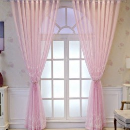 Luxury Window Sheer Gemetric Embroidered Screen High Grade Tulle Made to Measure Curtain
