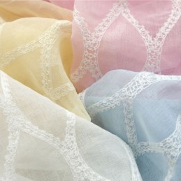 Luxury Window Sheer Gemetric Embroidered Screen High Grade Tulle Made to Measure Curtain