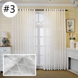 Luxury Window Sheer Gemetric Embroidered Screen High Grade Tulle Made to Measure Curtain