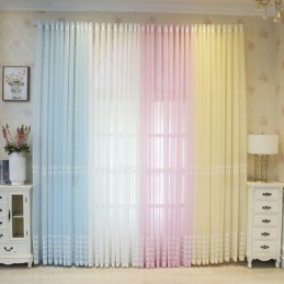 Luxury Window Sheer Gemetric Embroidered Screen High Grade Tulle Made to Measure Curtain