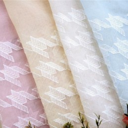Luxury Window Sheer Gemetric Embroidered Screen High Grade Tulle Made to Measure Curtain