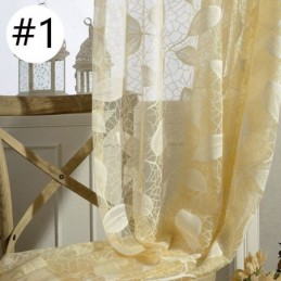 Leaf Tulle Curtain Made to Measure Curtain Modern Window Voile Gauze Curtains For Living Room Bedroom