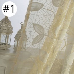 Leaf Tulle Curtain Made to Measure Curtain Modern Window Voile Gauze Curtains For Living Room Bedroom