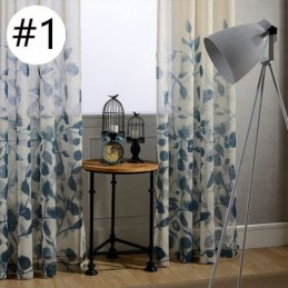 Leaves Printed Curtain Made to Measure Curtain Tulle Sheer For Living Room Bedroom