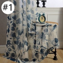 Leaves Printed Curtain Made to Measure Curtain Tulle Sheer For Living Room Bedroom