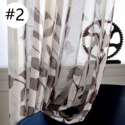 Leaves Printed Curtain Made to Measure Curtain Tulle Sheer For Living Room Bedroom