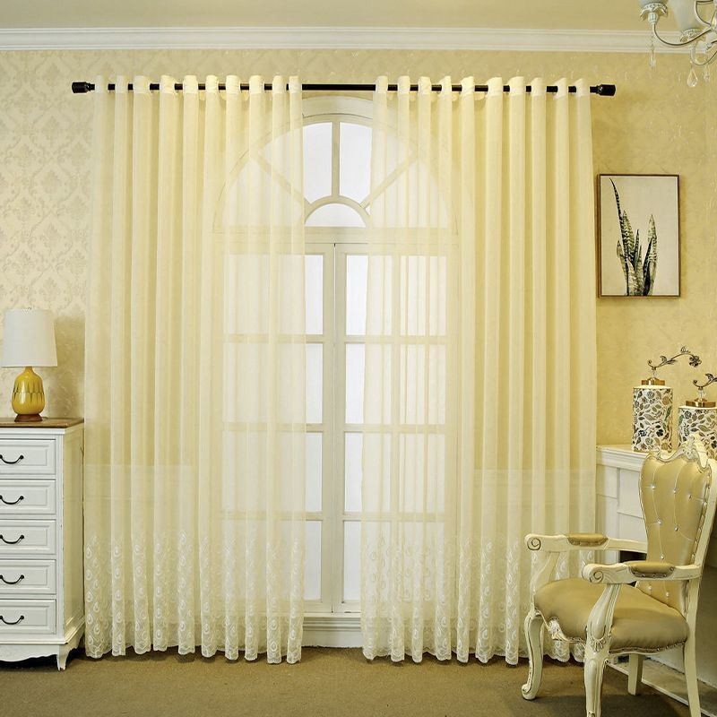 Luxury Embroidered Window Screen For Living Dining Room Made to Measure Curtain