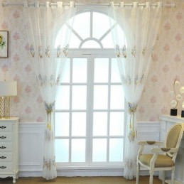 Breathable Sheer Curtain Made to Measure Curtain European Decorative Tulle Voile For Living Room