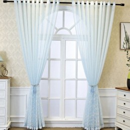 Decorative Window Screen Fish Scales Embroied Sheer Curtain Made to Measure Curtain For Living Room