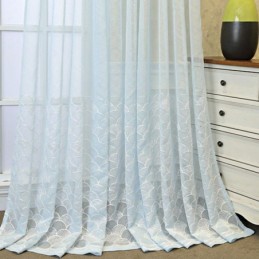 Decorative Window Screen Fish Scales Embroied Sheer Curtain Made to Measure Curtain For Living Room