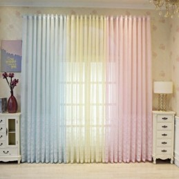 Decorative Window Screen Fish Scales Embroied Sheer Curtain Made to Measure Curtain For Living Room